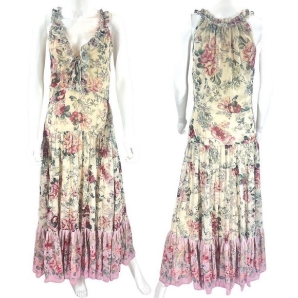 SECRET Mission Emmeline Romantic Floral Boho Chic Maxi Dress NEW Size Small NEW - Picture 11 of 13